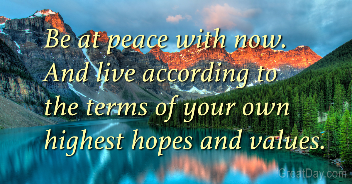 The Daily Motivator - At peace with now